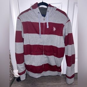 Mens US Polo Assn. Red and Blue Striped Jacket